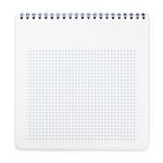 Spiral notebook with squared paper sheets isolated on white including clipping path