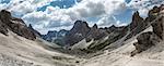 panoramic view of Valle del Vajolet from Principe Mountain Pass, Dolomiti - Italy