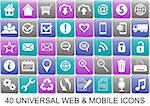 40 colored universal original icons for web and mobile