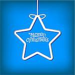 Simple vector christmas card on a blue background