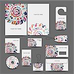 Corporate business style design: folder, labels, cards, envelope, cd cover