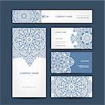 Business cards collection, floral design