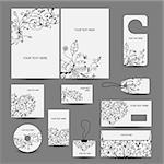 Corporate business style design: folder, labels, cards, envelope, cd cover