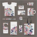Corporate business style design: tshirt, labels, mug, bag, cards