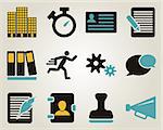 Office and bussines icon set. Vector illustration.