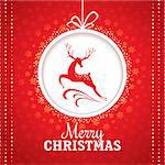 Christmas greeting card with deer vector illustration