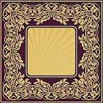 Gold vintage frame with floral ornamental border
