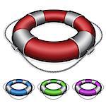Vector illustration of marines red life buoy