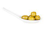 Green olives. Isolated on white background