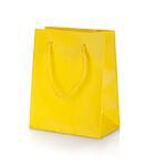 Yellow gift bag. Isolated on white background