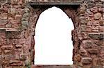 Empty ancient window in an old castle