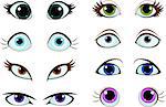 Set of cartoon eyes with different expressions