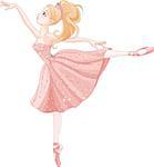 Illustration of cute dancing ballerina
