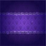 Dark Purple Invitation Card with Horizontal Pattern Label