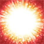 Vector abstract background with sunburst and bokeh lights