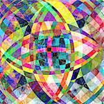 unusual bright colorful geometric abstract pattern of different elements