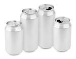 Group of aluminum cans on white isolated on white