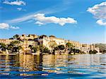 Lake Pichola and City Palace in Udaipur. Udaipur known as the City of Lakes,  Apart from its history, culture, and scenic locations, it is also known for its Rajput-era palaces. Rajasthan, India, Asia