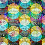unusual bright colorful geometric abstract pattern of circles of different