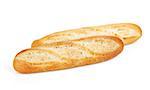 Various of french baguette. Isolated on white background