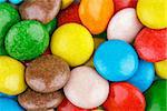 Closeup of colorful chocolate candies as background