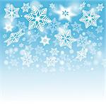 Christmas background with snowflakes on a blue background