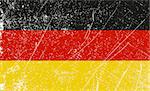 Vector illustration of a vintage German flag scratched
