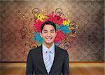 Composite image of smiling asian businessman