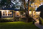 Residential house at dusk, Quebec, Canada