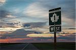 Trans Canada Highway Sign near Swift Current, Alberta, Canada