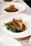 Close-up of beef entree, elegant dinner at wedding reception, Ontario, Canada