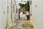 Scene from the town of Lindos, Rhodes, Dodecanese, Aegean Sea, Greece, Europe