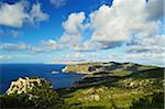 Monolithos Castle and Aegean Sea, Rhodes, Dodecanese, Aegean Sea, Greece, Europe