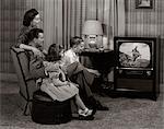 1950s FAMILY WATCHING TELEVISION