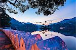 Kandy Lake and the island which houses the Royal Summer House at dawn, Kandy, Central Province, Sri Lanka, Asia