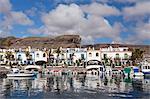 Fishing boats at the old port of Puerto de Mogan, Gran Canaria, Canary Islands, Spain, Atlantic, Europe
