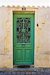 Traditional door with metal design, Ile De Re, France.