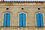 Window shutters, Bastide d'Armagnac, France