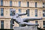 Female sculpture by A. Maillol in Jardin des Tuileries, Paris, France
