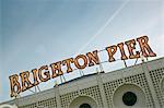 Brighton pier sign, England, United Kingdom