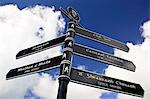 Bilingual road sign English and Scottish Gaelic directions, Stornoway, Outer Hebrides, UK