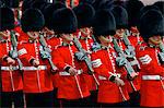 Grenadier Guards marching during a military parade in London, UK