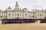 Guard of Honour parade of guardsmen soldiers on Horse Guards Parade in London, England