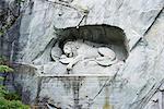 Lion Monument by Lucas Ahorn for Swiss soldiers who died in the French Revolution, Lucerne, Switzerland, Europe
