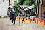 Knights jousing during the medieval festival of Provins, UNESCO World Heritage Site, Seine-et-Marne, France, Europe