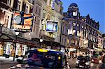 Theatres at night, Shaftesbury Avenue, London, England, United Kingdom, Europe