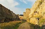 City walls of Old Town, Rhodes City, Rhodes, Dodecanese, Aegean See, Greece, Europe