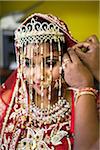 Hindu Woman getting ready for Wedding, Toronto, Ontario, Canada