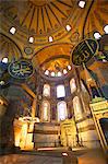 Interior of Hagia Sophia (Aya Sofya Mosque) (The Church of Holy Wisdom), UNESCO World Heritage Site, Istanbul, Turkey, Europe