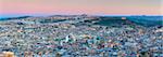 Elevated view across the Old Medina of Fes illuminated at dusk, UNESCO World Heritage Site, Fes, Morocco, North Africa, Africa